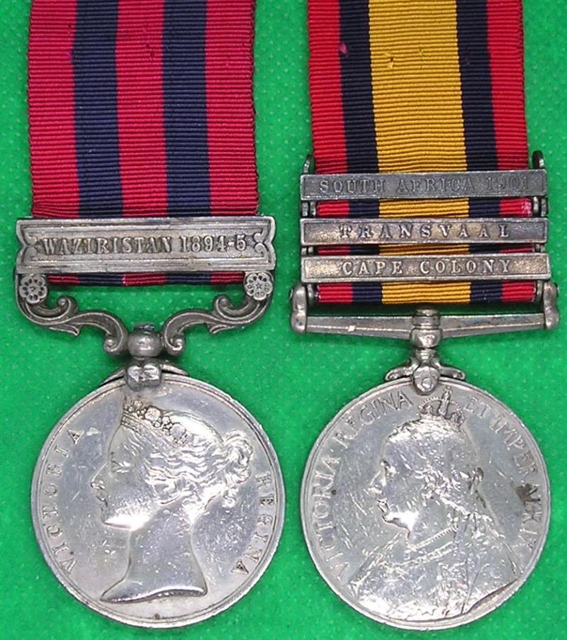 IGS WAZIRISTAN 1894-95 & 3 BAR QSA. BORDER REGIMENT