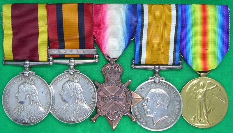 CHINA 1900, QSA WITH NATAL CLASP & 1914-15 TRIO, HMS TERRIBLE & HMS HAWKE, KIA 15-10-1914