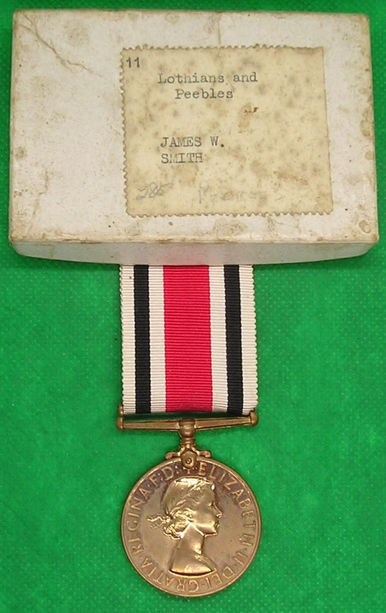 MINT BOXED EIIR 2nd TYPE SPECIAL CONSTABULARY FAITHFUL SERVICE MEDAL, LOTHIAN & PEEBLES CONSTABULARY