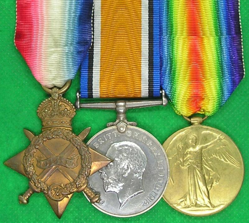 WW1 1914-15 TRIO, OFFICER 5th MIDDLESEX REGT, ATTACHED 7th LONDON REGIMENT, KIA LOOS 27-9-1915