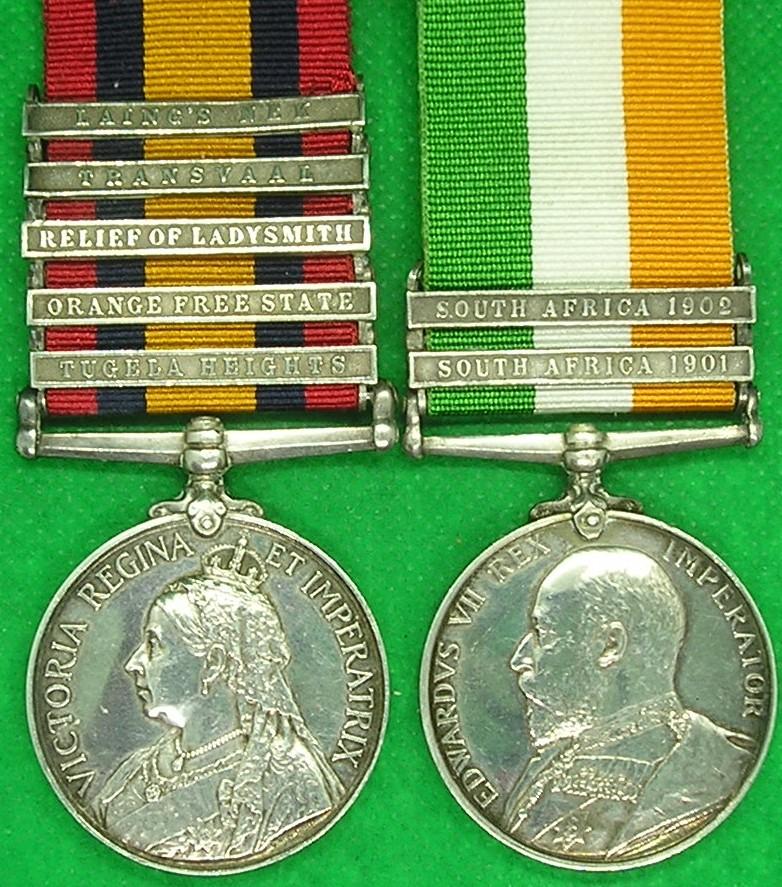 5 BAR QSA & KSA PAIR, ROYAL FIELD ARTILLERY