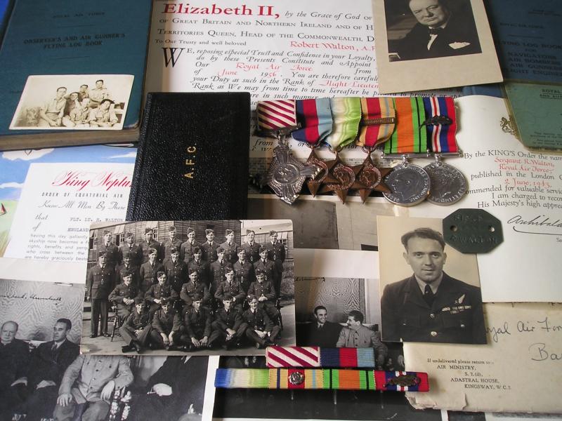 WW2 1945 DATED A.F.C & KINGS COMMENDATION GROUP WITH LOG BOOKS & ARCHIVE OF ORIGINAL DOCUMENTS, NAVIGATOR 121, 221 & 511 SQUADRONS, INVOLVED IN FLYING CHURCHILL TO MEET STALIN IN MOSCOW 12-8-1942