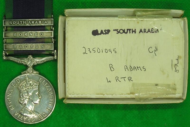 3 BAR GSM RADFAN, BORNEO, S.ARABIA, 4th R.T.R, WITH A LARGE ARCHIVE OF ORIGINAL DOCUMENTS & PHOTOGRAPHS
