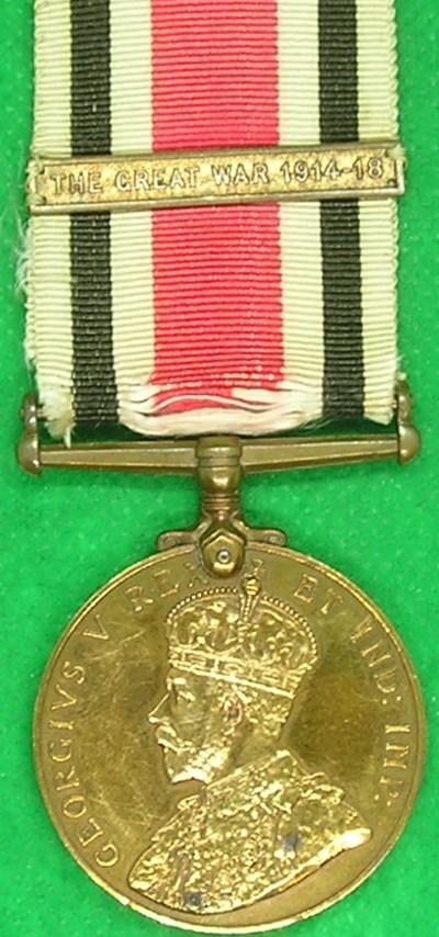 GVR SPECIAL CONSTABULARY FAITHFUL SERVICE MEDAL WITH GREAT WAR 1914-18 CLASP