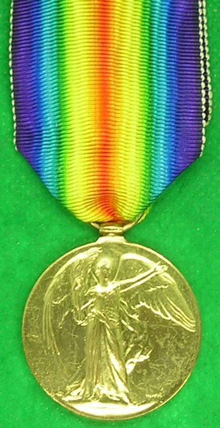 WW1 VICTORY MEDAL, 10th GLOUCESTER REGIMENT, D.O.W F&F 15-9-1916, FROM STANWAY