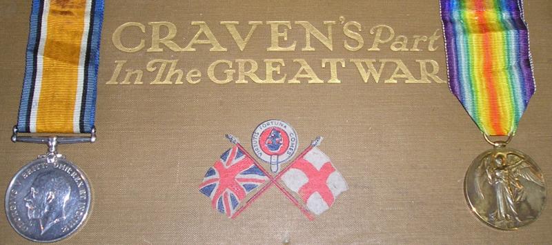 WW1 PAIR, ROYAL GARRISON ARTILLERY, WITH THE RECIPIENTS PRESENTATION COPY OF CRAVENS ROLL OF THE GREAT WAR