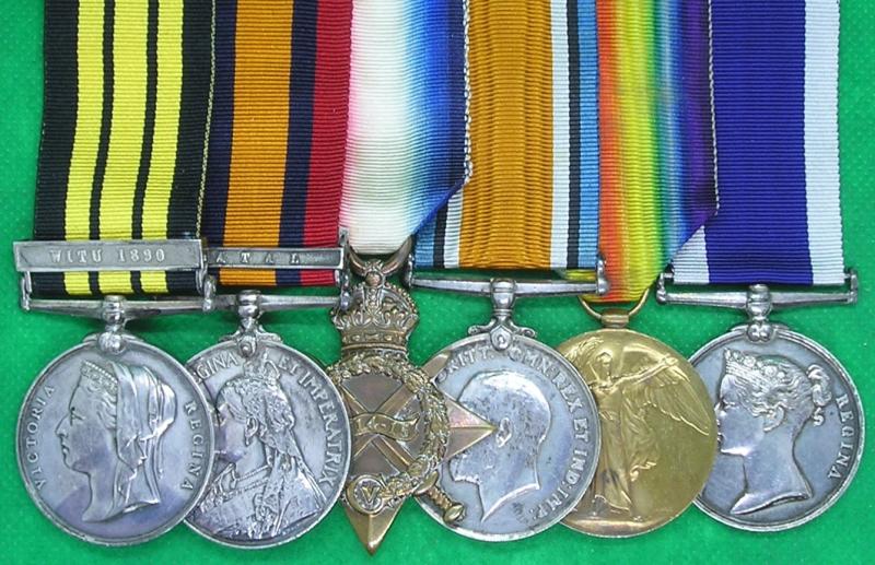 E&W AFRICA WITU 1890, QSA NATAL, 1914-15 TRIO & QV RN LS&GC, HMS COSSACK, HMS WIDGEON & HMS VIVID