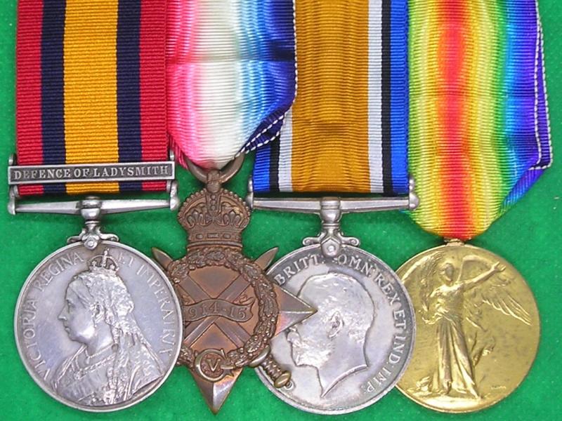 QSA DEFENCE OF LADYSMITH & 1914-15 TRIO, HMS POWERFUL, ROYAL NAVY