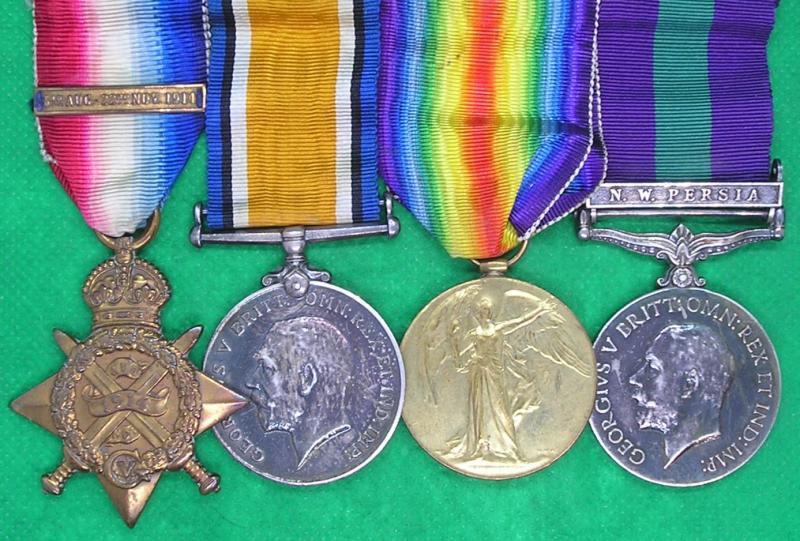 WW1 1914 STAR & BAR TRIO WITH GSM N.W.PERSIA, 13th LONDON REGIMENT & INDIAN ARMY OFFICER