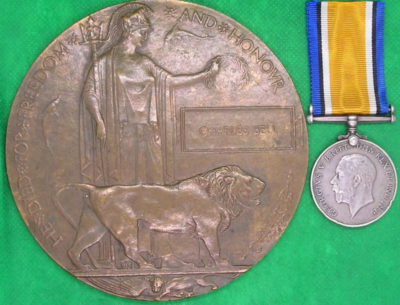 WW1 BRITISH WAR MEDAL & MEMORIAL PLAQUE, 18th DURHAM LIGHT INFANTRY / DURHAM PALS, D.O.W F&F 16-10-1917