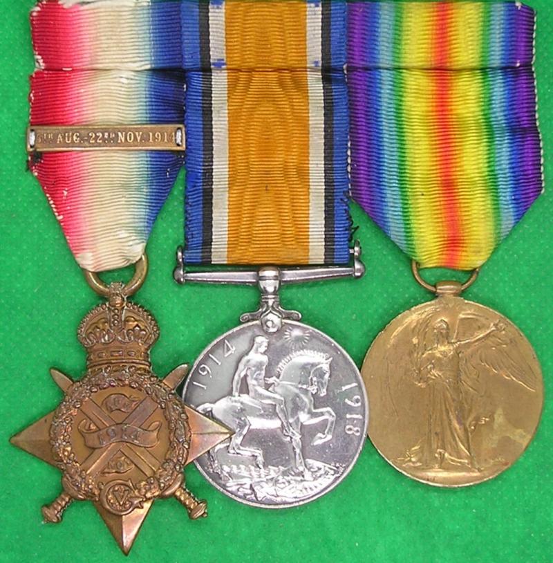 WW1 1914 MONS STAR & BAR TRIO, 5th DRAGOON GUARDS