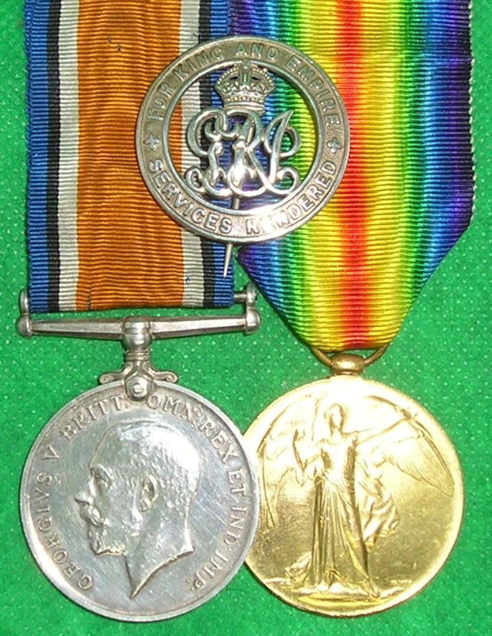 WW1 PAIR & ORIGINAL SILVER WAR BADGE, 1/5th K.O.S.B, FROM DIRLETON, WOUNDED PALESTINE