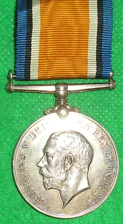 WW1 BRITISH WAR MEDAL, CHESHIRE REGIMENT, SOLE ENTITLEMENT, SERVED INDIA