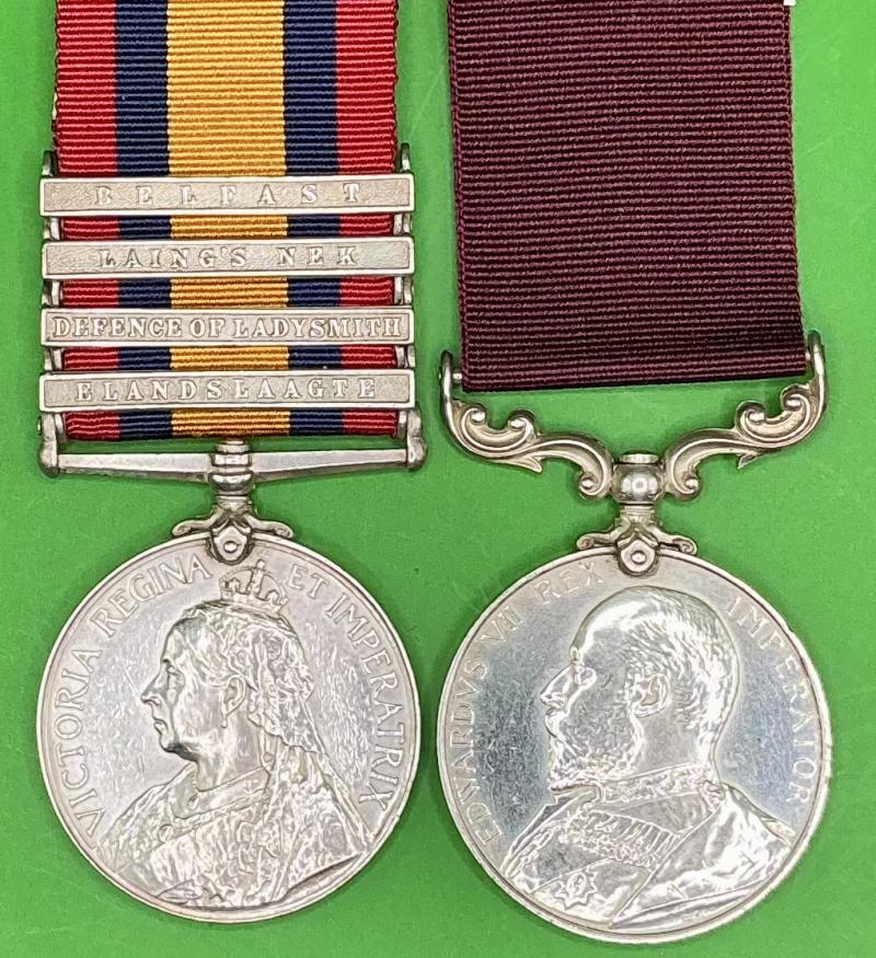 4 BAR QSA & EVII LS&GC, 2nd GORDON HIGHLANDERS, ELANDSLAAGTE & DEFENCE OF LADYSMITH