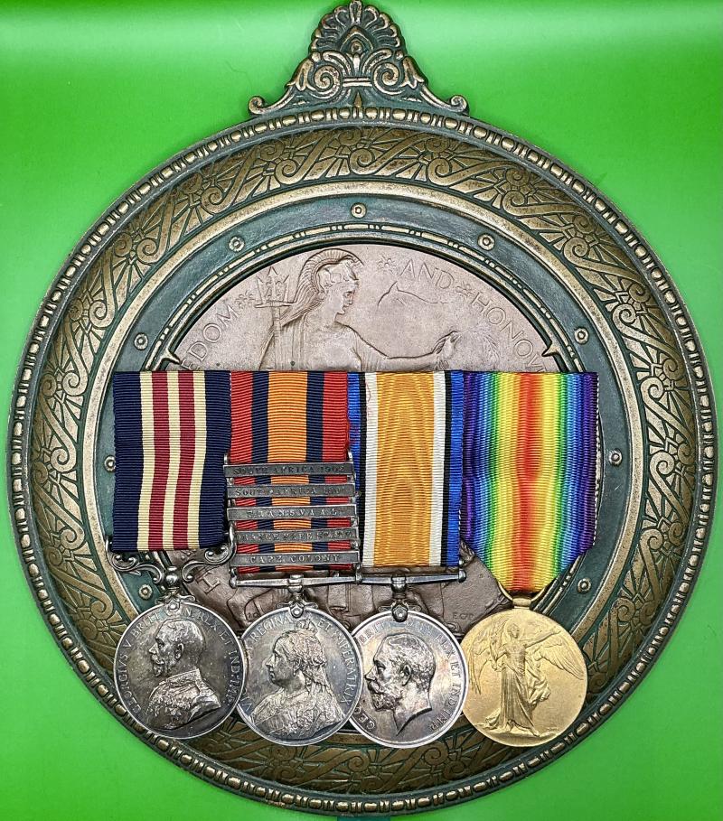 WW1 MM, QSA, PAIR & MEMORIAL PLAQUE, IMPERIAL YEOMANRY & 1st & 8th EAST KENT.REGT, K.I.A F&F 21-3-1918