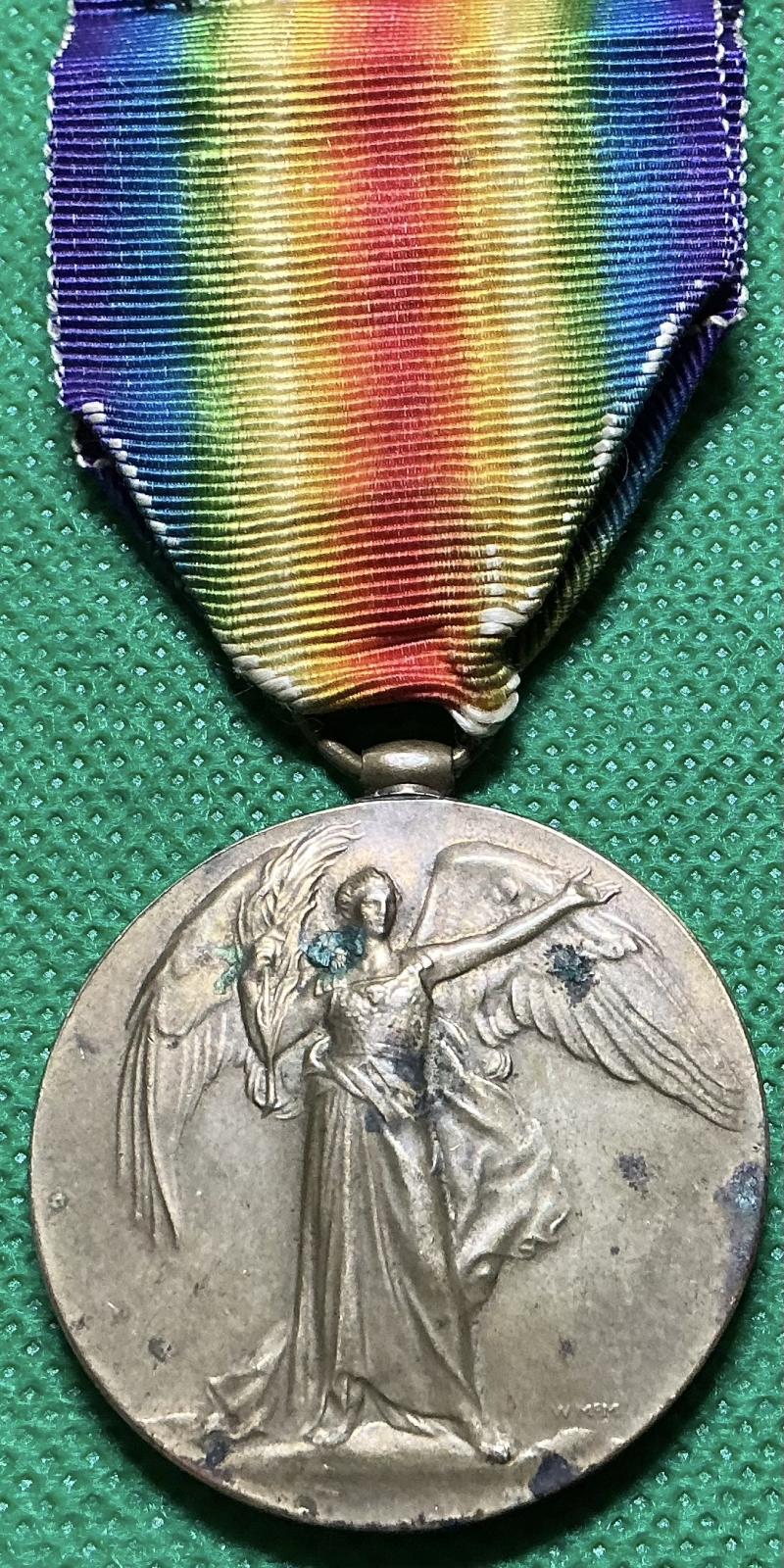 WW1 VICTORY MEDAL, 10th A&S HIGHLANDERS, K.I.A F&F 12-10-1917 FROM GLASGOW