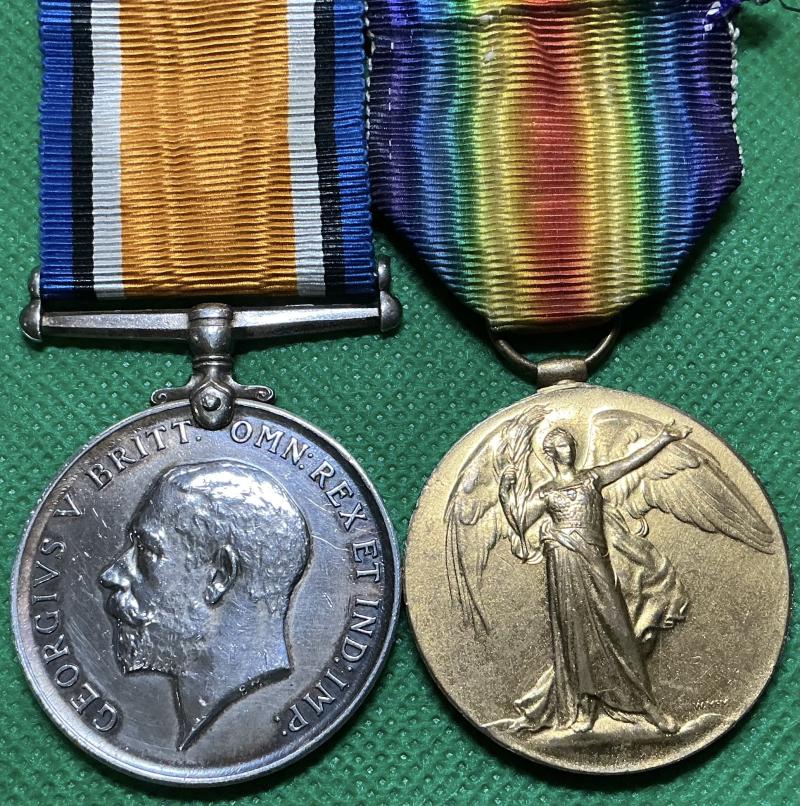 WW1 PAIR, B-BATTERY, 77th BDE.R.F.A, D.O.W F&F 19-11-1917, FROM PLAISTOW