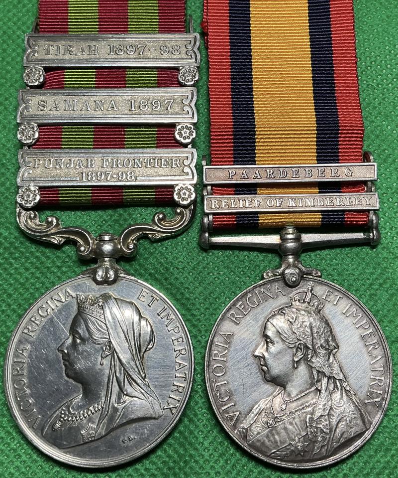 3 BAR IGS 1895 & 2 BAR QSA, 1st ROYAL IRISH REGIMENT, WOUNDED AT LINDLEY 30-5-1900