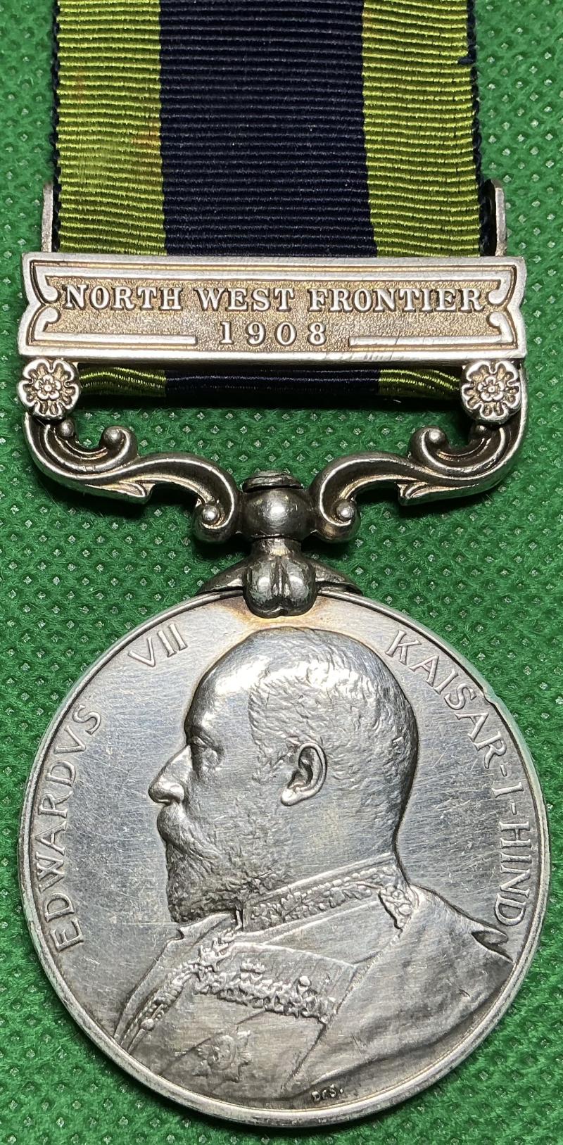 EVII IGS 1908, N.W.FRONTIER 1908, OFFICER 45th RATTRAYS SIKHS, KIA MESOPTAMIA 1-12-1917, POSTHUMOUSLY M.I.D