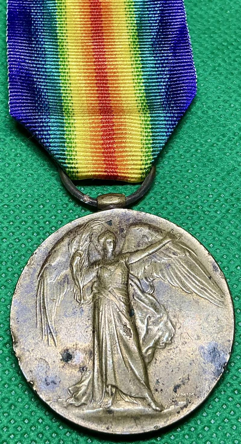 WW1 VICTORY MEDAL, 11th HAMPSHIRE REGIMENT, K.I.A F&F 9-9-1916, FROM MIDDLESBROUGH