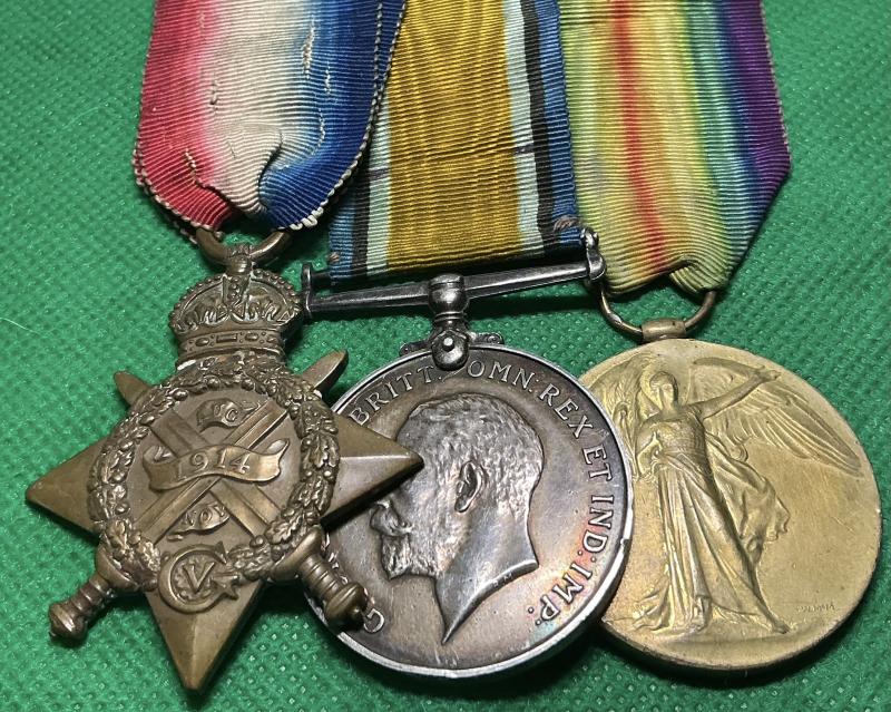 WW1 1914 STAR TRIO, 1st ROYAL SCOTS FUSILIERS, WOUNDED 1915