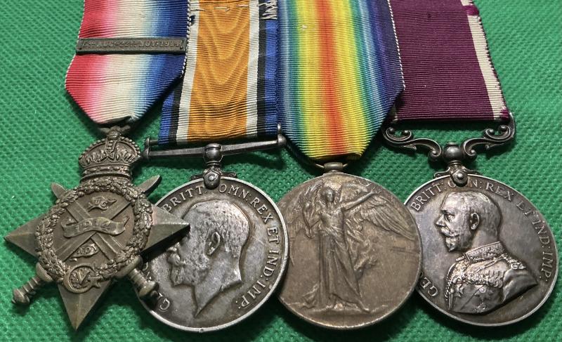 WW1 1914 STAR & BAR TRIO WITH LS&GC, DRUMMER 1st GORDON HIGHLANDERS, PRISONER OF WAR AT LE CATEAU 26-8-1914, FROM ABERDEEN