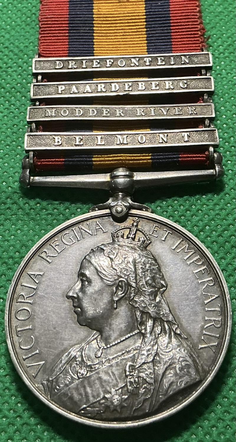 4 BAR QSA, ROYAL MARINE, HMS POWERFUL, ONLY 28 FOUR BAR MEDALS TO THIS SHIP