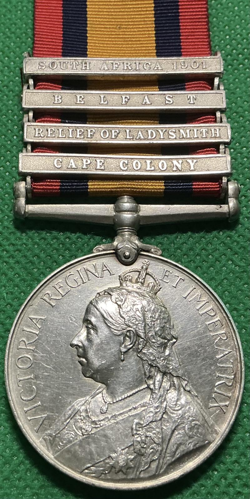 4 BAR QSA, 1st ROYAL INNISKILLING FUSILIERS, DIED MIDDELBURG 9-4-1901