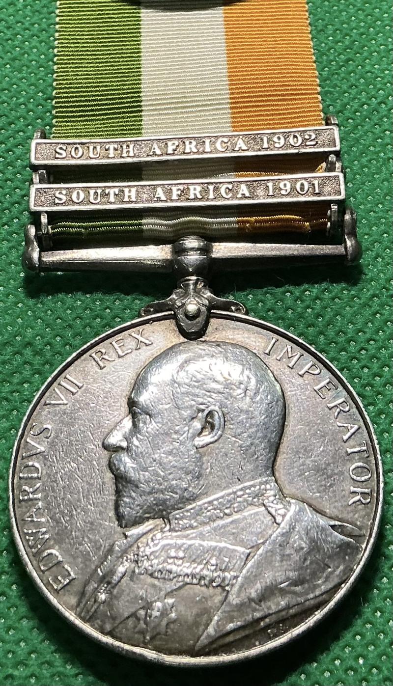 KINGS SOUTH AFRICA MEDAL, 1st GORDON HIGHLANDERS, D.O.W F&F 14-12-1914, FROM EDINBURGH