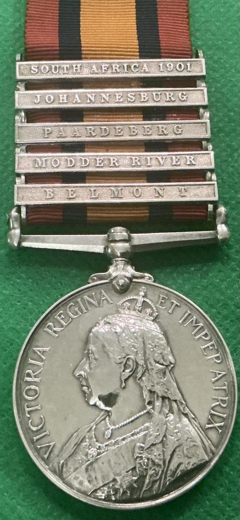 5 BAR QSA, 75th BTY.R.F.A, M.I.D FOR SERVICES IN SOUTH AFRICA 10-9-1901