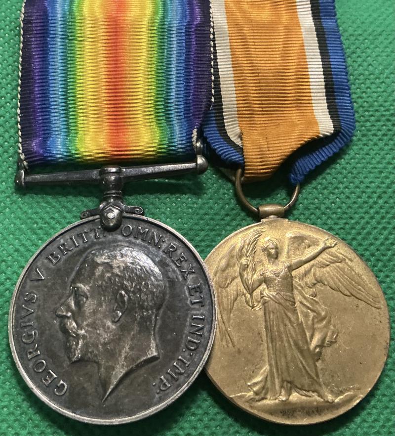 WW1 PAIR, 26th NORTHUMBERLAND FUSILIERS / 3rd TYNESIDE IRISH, WOUNDED JULY 1916 & TRANSFERRED TO THE TANK CORPS