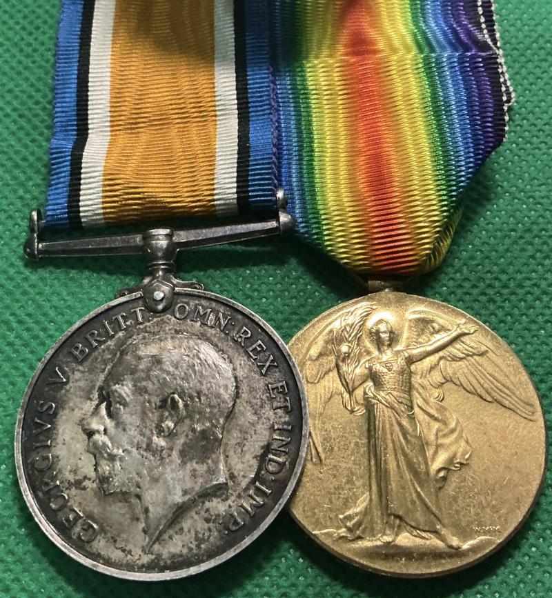 WW1 PAIR, 18th LANCASHIRE FUSILIERS. K.I.A F&F 1-6-1918, FROM STOCKTON ON THE FOREST, YORKS