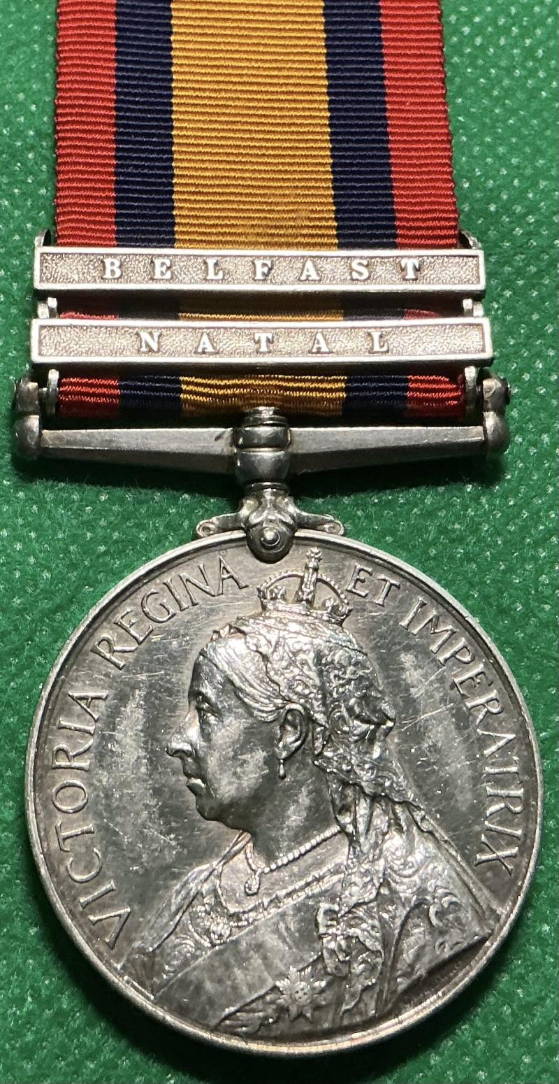 2 BAR QSA, NATAL & BELFAST, 1st ROYAL INNISKILLING FUSILIERS