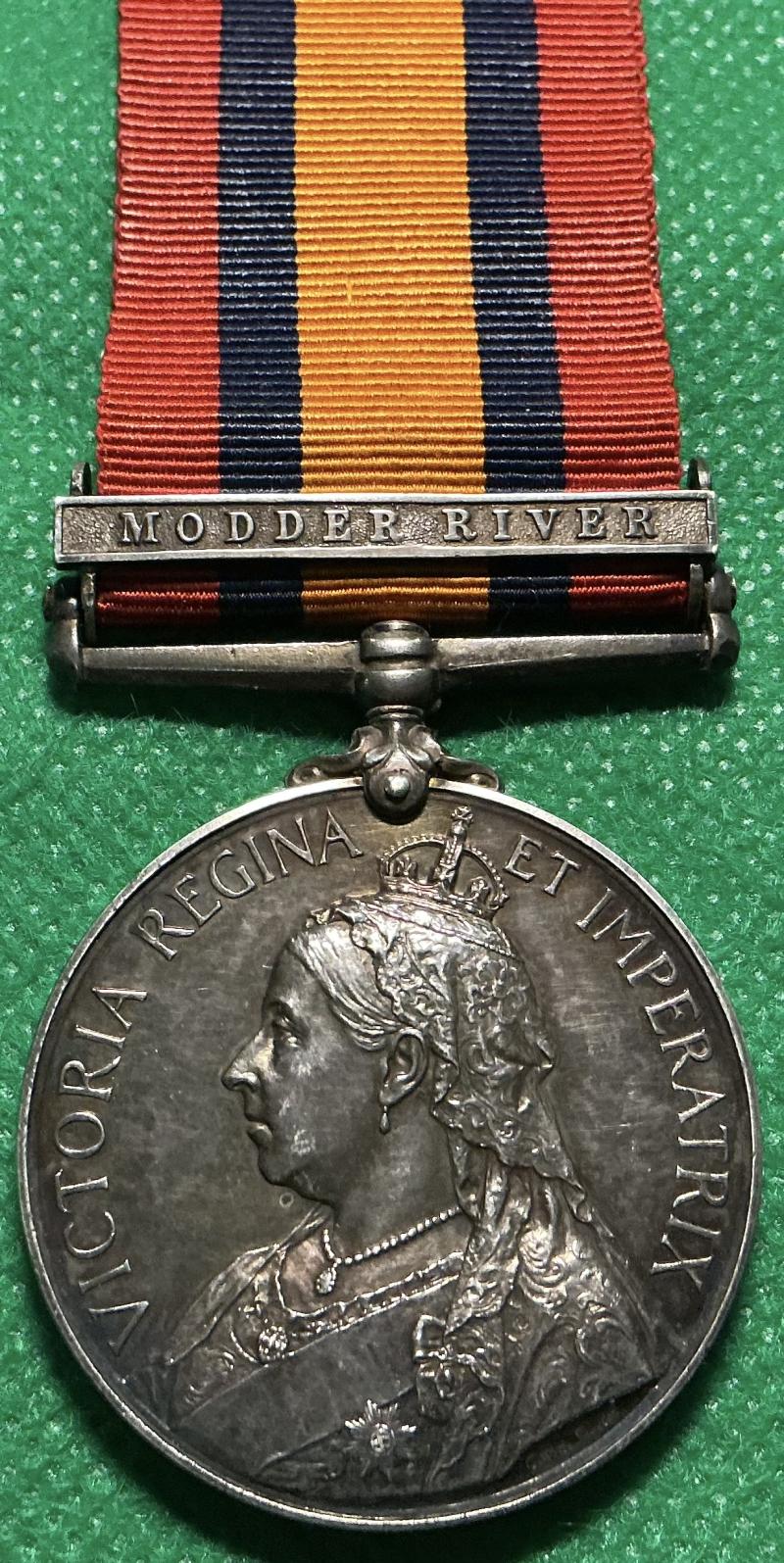 QSA, SINGLE BAR MODDER RIVER, 1st ARGYLL & SUTHERLAND HIGHLANDERS, DIED HOME 1901