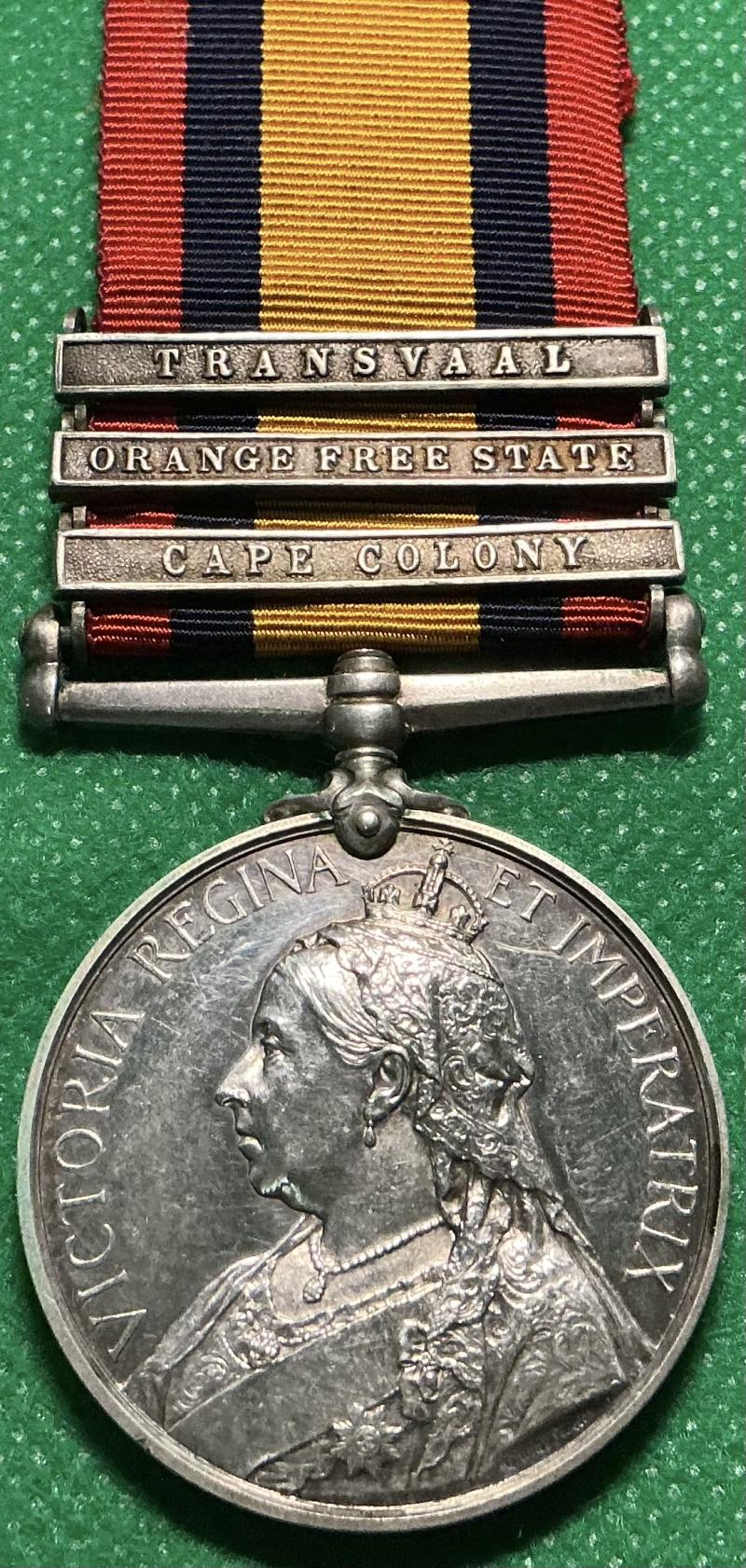 3 BAR QSA, 5th ROYAL IRISH LANCERS, DIED PRETORIA 23-1-1901