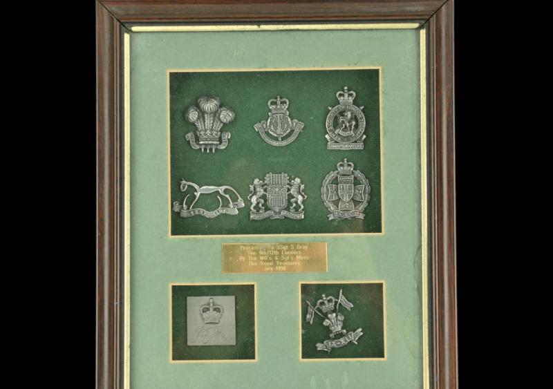 9/12th LANCERS, NORTHERN IRELAND & 1991 GULF GROUP, IN A PRESENTATION CASE WITH BADGES & OTHER ITEMS