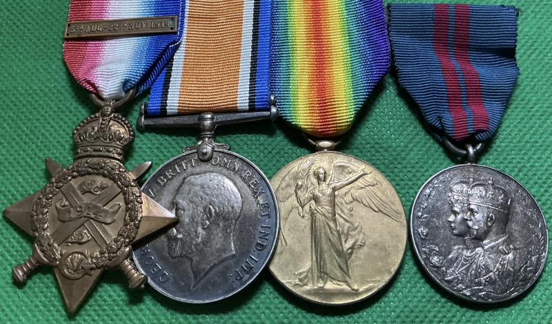 WW1 1914 MONS STAR & BAR TRIO WITH 1911 CORONATION MEDAL, 3rd WORCESTER REGIMENT