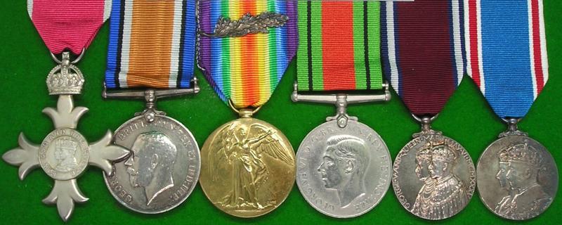 WW1 & WW2 ASC OFFICERS M.B.E GROUP, AREA CONTROLLER WHITBY ARP WW2, M.I.D MESOPOTAMIA WW1