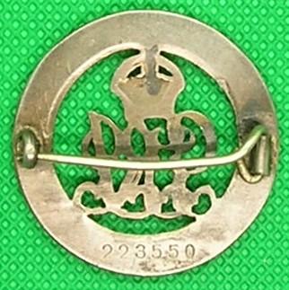 WW1 SILVER WAR BADGE, ARMY ORDNANCE CORPS, SOLE ENTITLEMENT