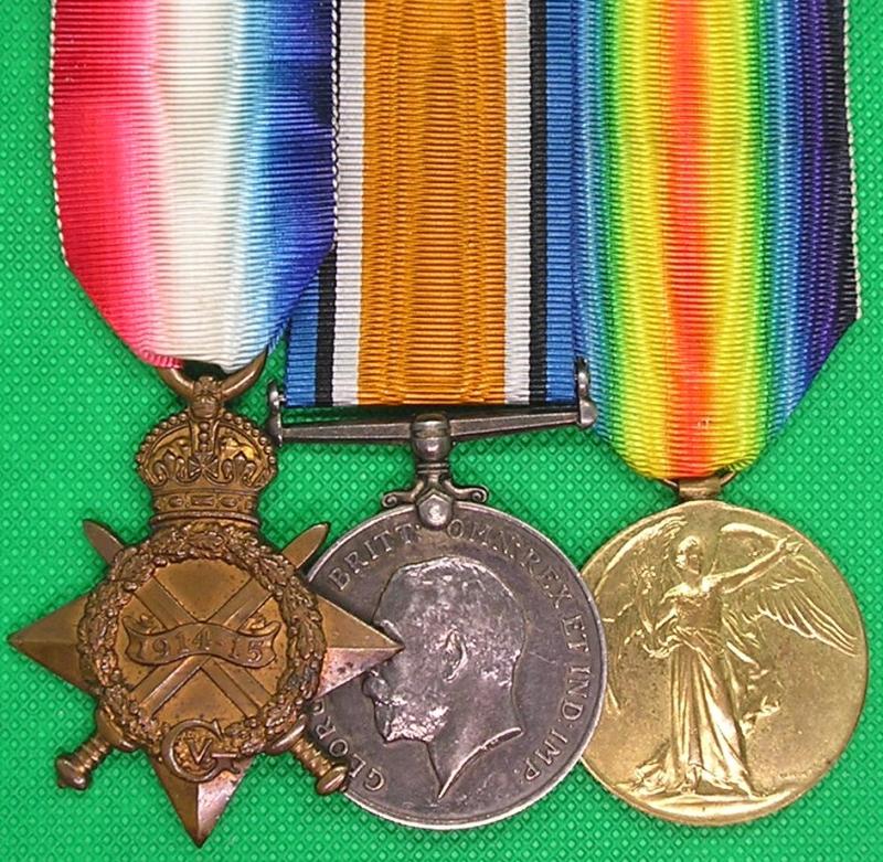 WW1 1914-15 TRIO, 1/4th BLACK WATCH & TANK CORPS, TWICE WOUNDED 1916 & 1918