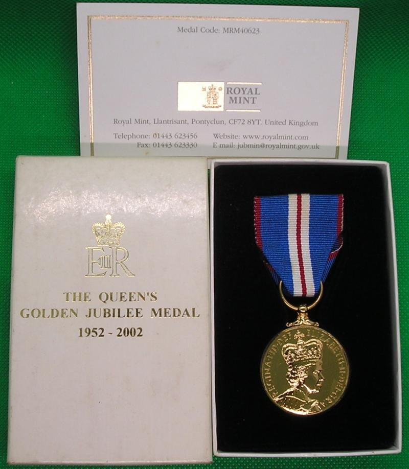 MINT BOXED 2002 GOLDEN JUBILEE MEDAL