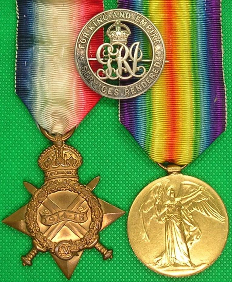 1914-15 STAR, VICTORY MEDAL & SILVER WAR BADGE, 12th RIFLE BRIGADE