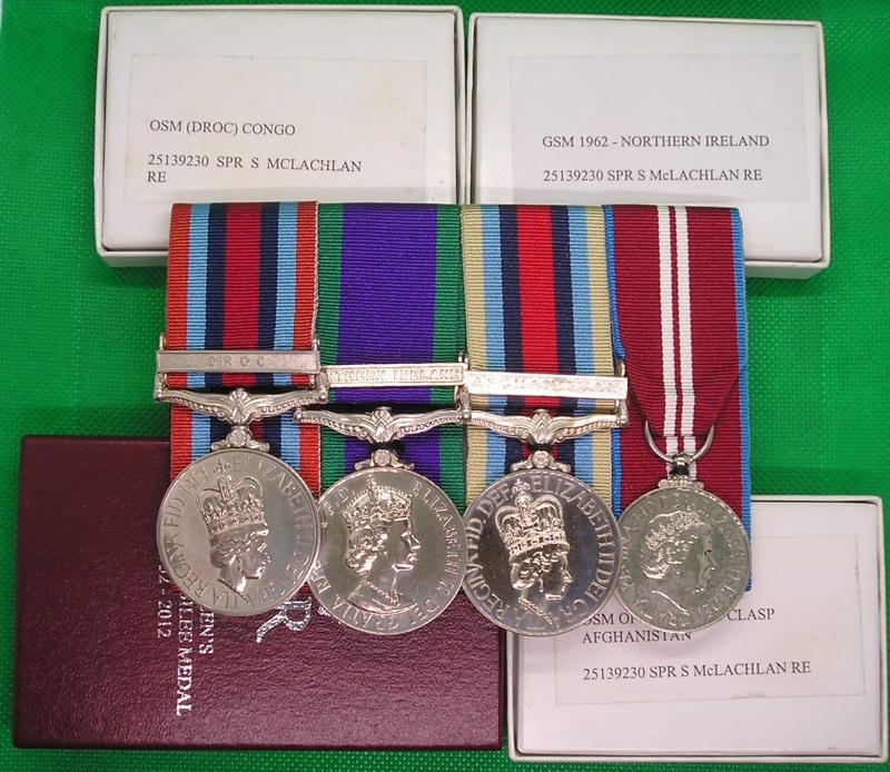 RARE OSM D.R.O.C GROUP TO THE ROYAL ENGINEERS, ONE OF A TOTAL ISSUE OF 105 MEDALS, WITH BOXES & PAPERS