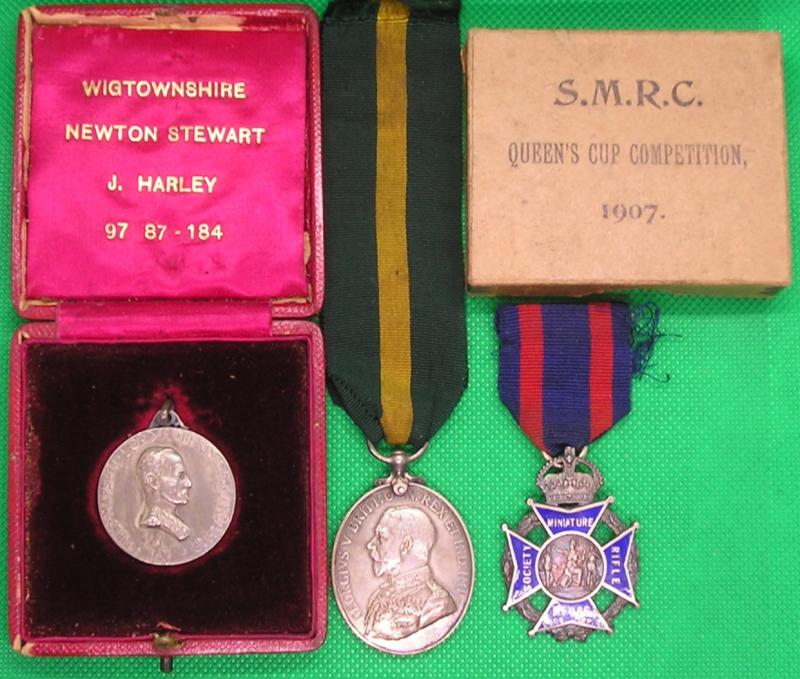GVR TERRITORIAL FORCE EFFICIENCY MEDAL, 1/5th K.O.S.B, WITH A PAIR OF SHOOTING MEDALS