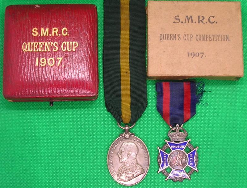 GVR TERRITORIAL FORCE EFFICIENCY MEDAL, 1/5th K.O.S.B, WITH A PAIR OF SHOOTING MEDALS