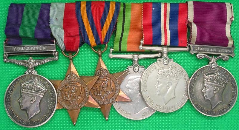 GSM PALESTINE & WW2 LONG SERVICE GROUP, HAIFA HEAVY BTY ROYAL ARTILLERY OFFICER