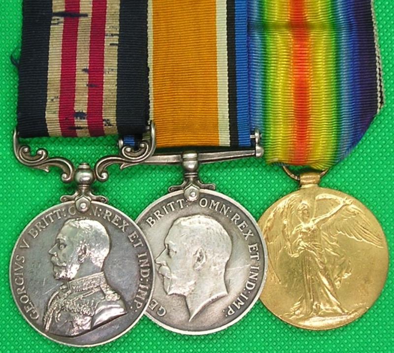 WW1 MILITARY MEDAL & PAIR, 7th LANCASHIRE FUSILIERS FROM DARLINGTON