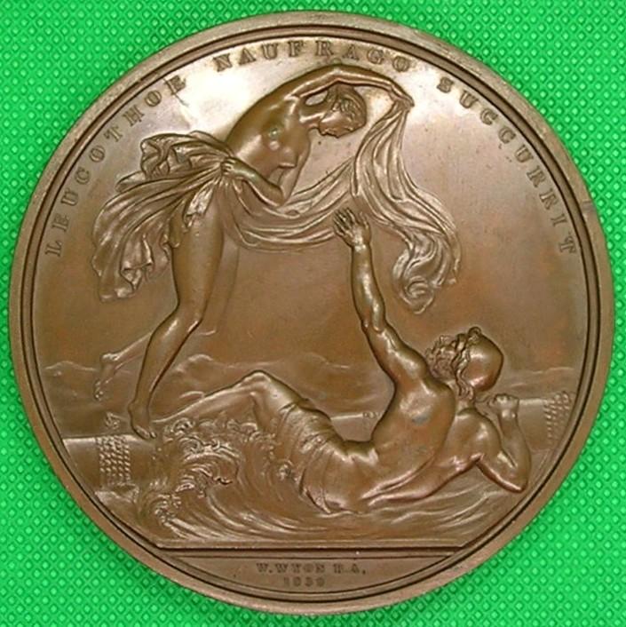 LARGE BRONZE LLOYDS MEDAL FOR SAVING LIFE AT SEA, HMS WIDGEON 1842