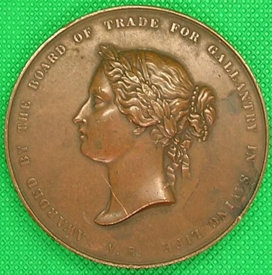 LARGE BRONZE SEA GALLANTRY MEDAL, WRECK OF THE REYNARD OFF DOVER, 25-9-1860