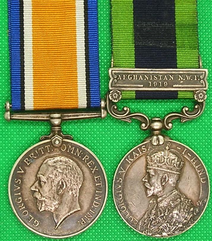 WW1 BRITISH WAR MEDAL & IGS AFGHANISTAN NWF 1919, NORTH STAFFORDSHIRE REGIMENT